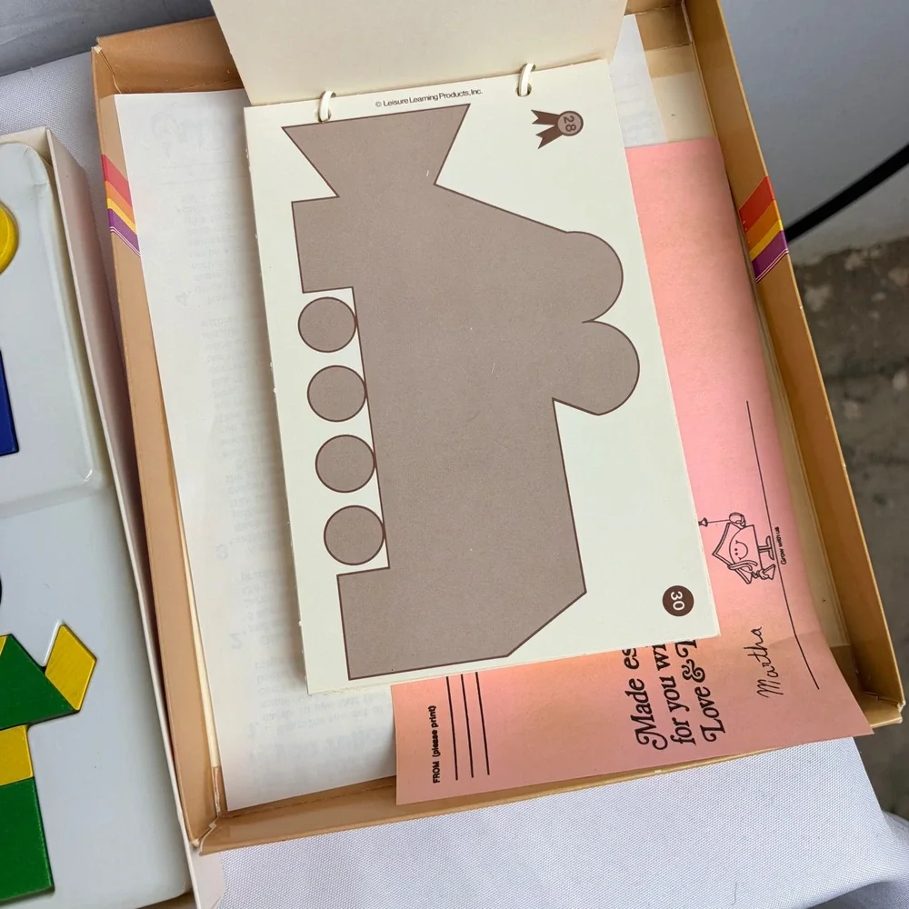 Vtg Mr MightyMind Tangram‎ Learning Educational Wood Tile Activity Game Ages 3-8